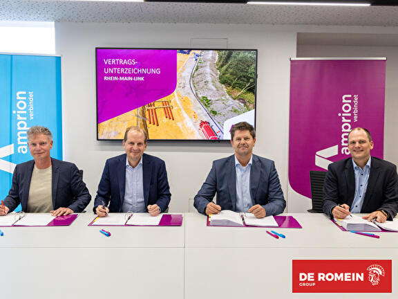 De Romein en Eiffage Infra-Bau celebrate the signing of the contract with Amprion for the Rhein-Main Link
